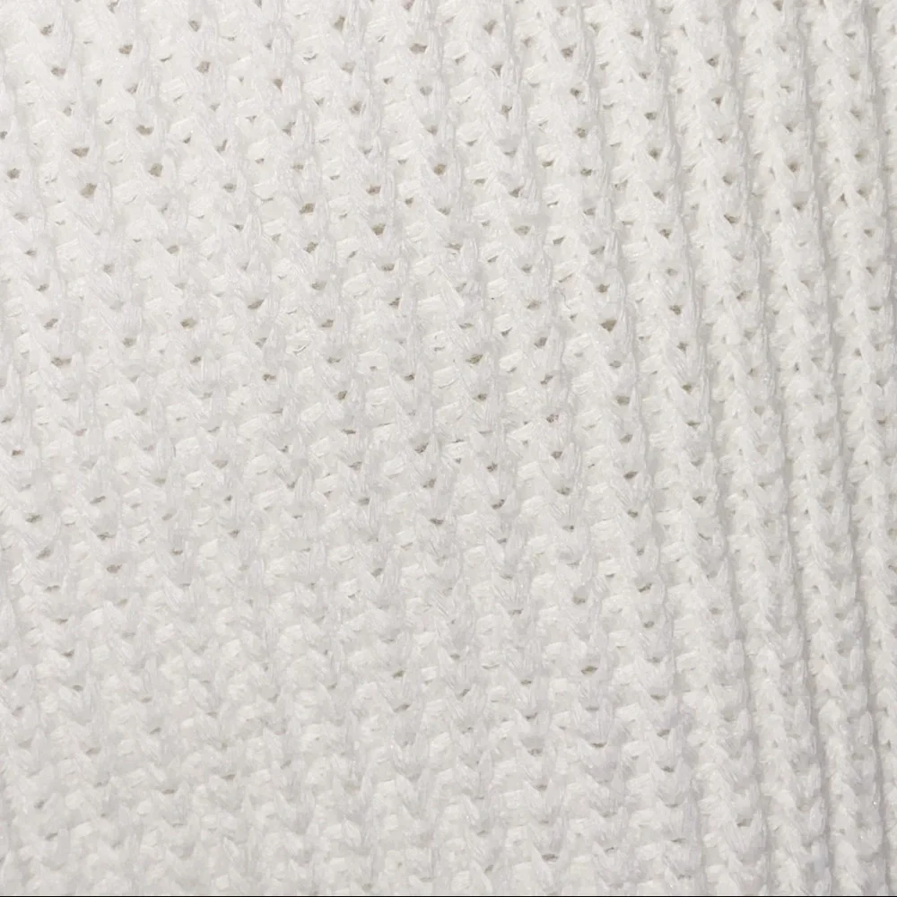 J. Crew White Ribbed Tunic Lace-up Shoulder Knit Sweater Mock Neck #L1206 Small
